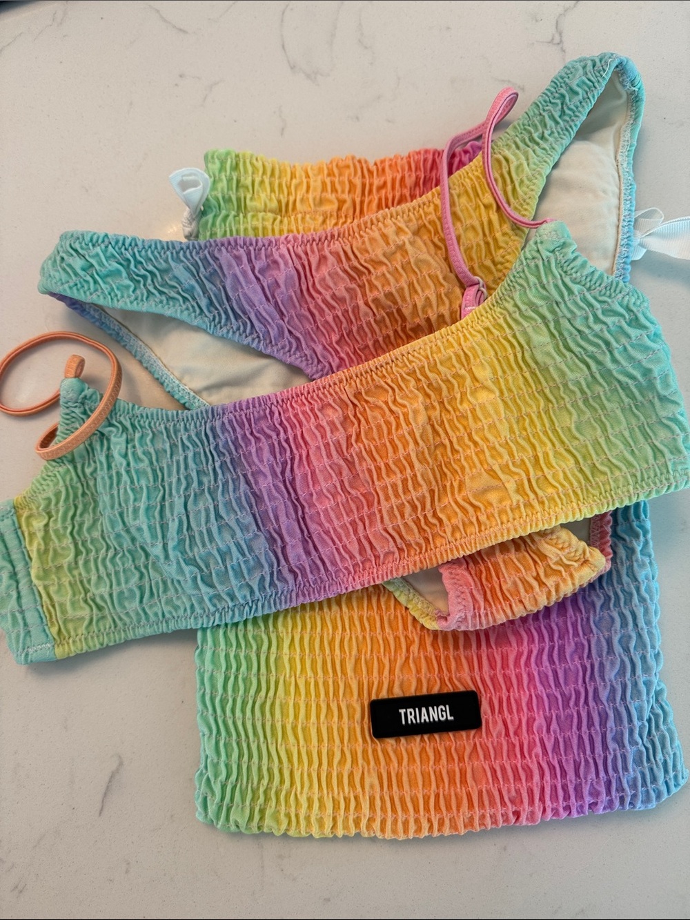 TRIANGL Rainbow ruched bikini, XS - Picture 6 of 6